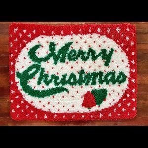 Vintage Christmas Hooked Rug